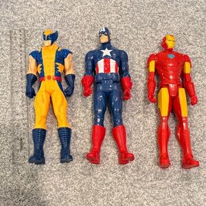 Superhero Action Figures Trio! Wolverine, Captain America, Iron Man